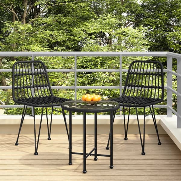 Havestole 2 stk. 48x62x84 cm polyrattan sort - Havestol - Havestole - Home & Living