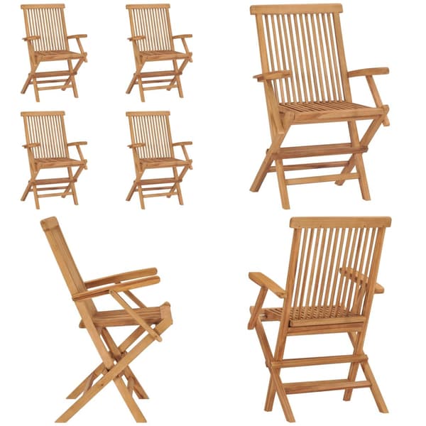 Hopfällbara trädgårdsstolar 4 st massiv teak - Utestol - Utestolar - Home & Living