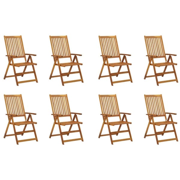 Foldbare havestole 8 stk. Massivt akacietræ - Havestol - Havestole - Home & Living
