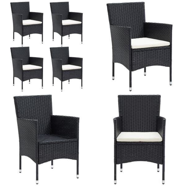 Havestole 4 stk. Polyrattan sort - Havestol - Havestole - Home & Living