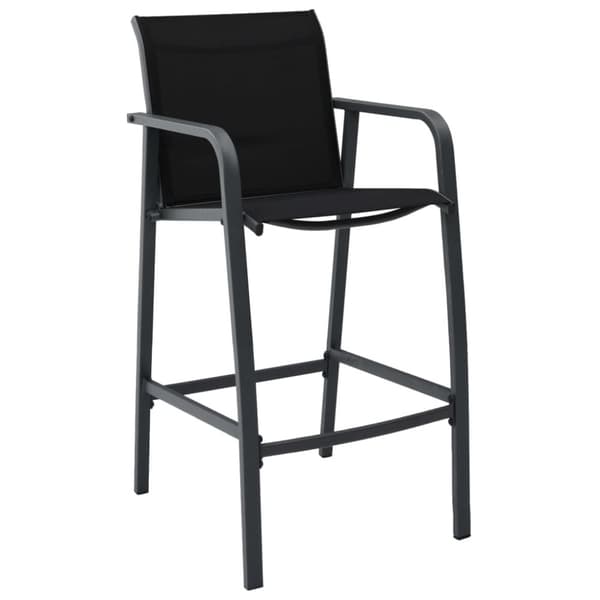 Barstole til haven 2 stk. Textilene sort - Havebarstol - Havebarstole - Home & Living