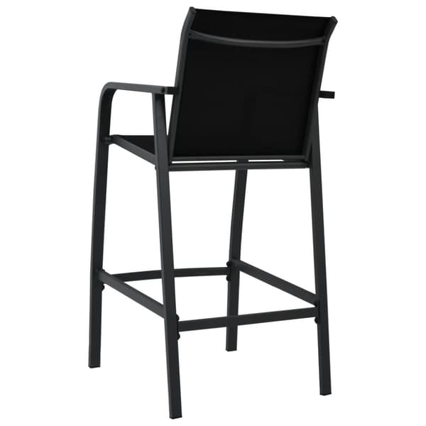 Barstole til haven 2 stk. Textilene sort - Havebarstol - Havebarstole - Home & Living