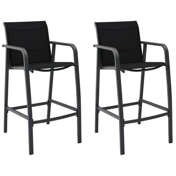 Barstole til haven 2 stk. Textilene sort - Havebarstol - Havebarstole - Home & Living