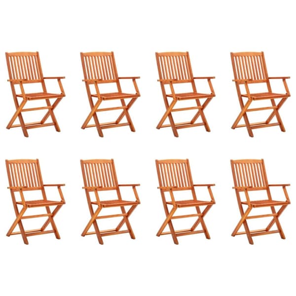 Foldbare havestole 8 stk. Massivt eukalyptustræ - Havestol - Havestole - Home & Living