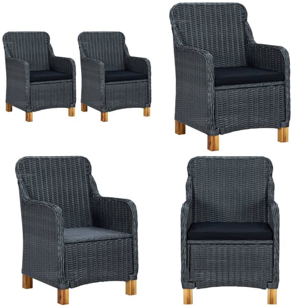 Havestole med hynder 2 stk. Polyrattan mørkegrå - Havestol - Havestole - Home & Living