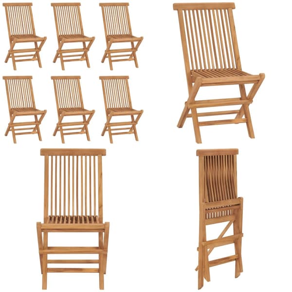 Hopfällbara trädgårdsstolar 6 st massiv teak - Utestol - Utestolar - Home & Living