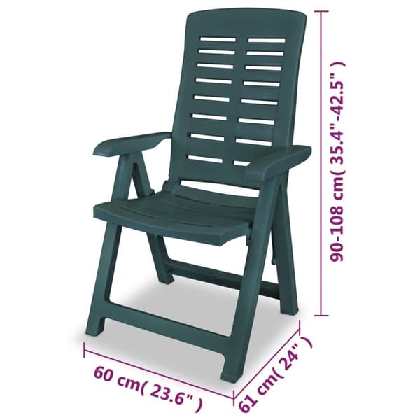Havelænestole 4 stk. Plastik grøn - Havestole - Havestole - Home & Living