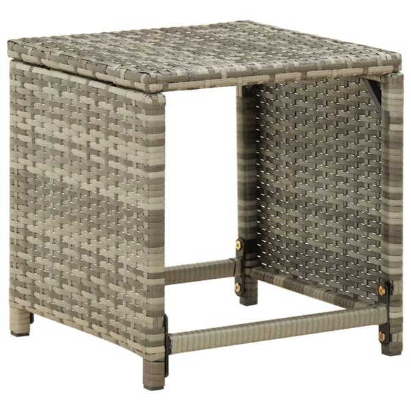 Haveskamler 4 stk. Med hynder polyrattan grå - Haveskammel - Haveskamler - Home & Living
