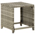 Miniatyrbillede 6 af 9: Haveskamler 4 stk. Med hynder polyrattan grå - Haveskammel - Haveskamler - Home & Living