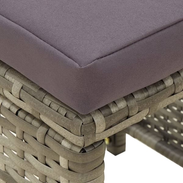 Haveskamler 4 stk. Med hynder polyrattan grå - Haveskammel - Haveskamler - Home & Living