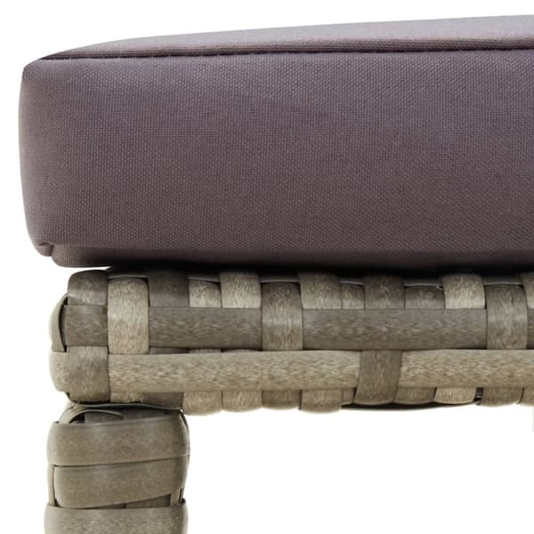 Haveskamler 4 stk. Med hynder polyrattan grå - Haveskammel - Haveskamler - Home & Living