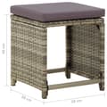 Miniatyrbillede 9 af 9: Haveskamler 4 stk. Med hynder polyrattan grå - Haveskammel - Haveskamler - Home & Living