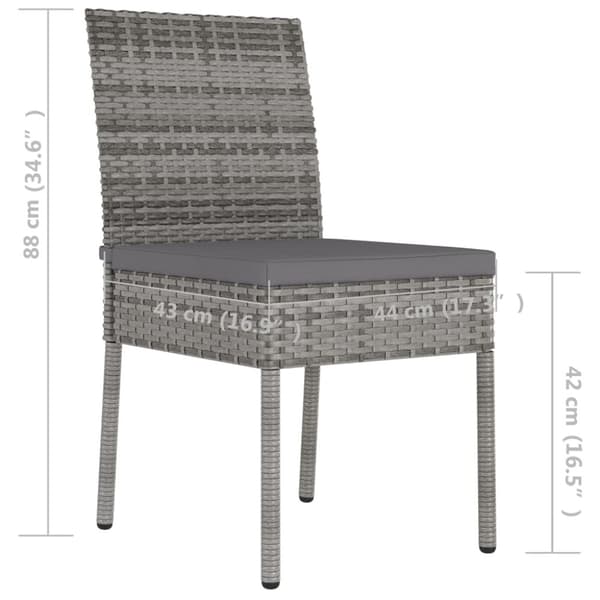Havestole 4 stk. Polyrattan grå - Spisebordsstol - Spisebordsstole - Home & Living