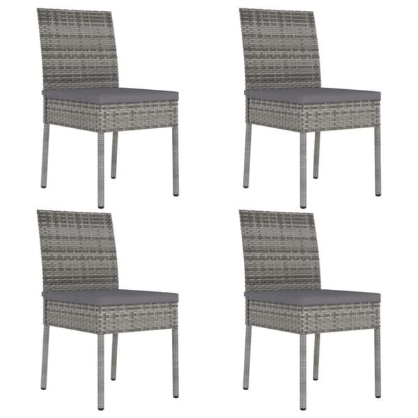 Havestole 4 stk. Polyrattan grå - Spisebordsstol - Spisebordsstole - Home & Living