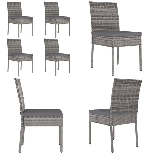 Havestole 4 stk. Polyrattan grå - Spisebordsstol - Spisebordsstole - Home & Living