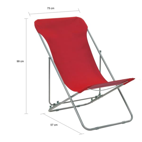 Foldbare strandstole 2 stk. Stål og oxfordstof rød - Strandstol - Strandstole - Home & Living