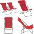 Miniatyrbillede 1 af 11: Foldbare strandstole 2 stk. Stål og oxfordstof rød - Strandstol - Strandstole - Home & Living