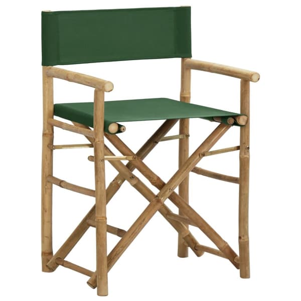 Foldbare instruktørstole 2 stk. Bambus og stof grøn - Instruktørstol - Instruktørstole - Home & Living