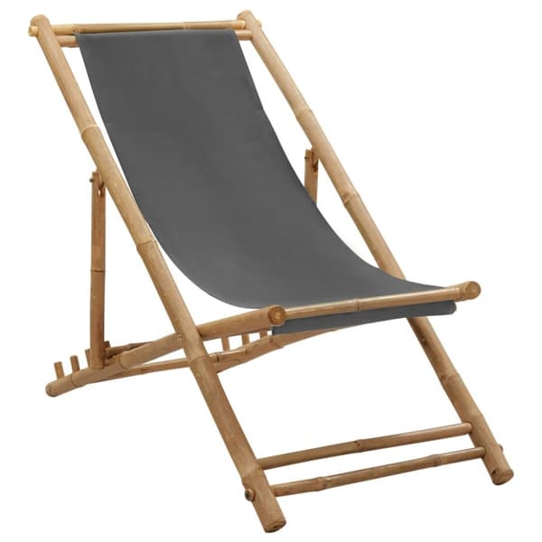 Solstol bambu och kanvas mörkgrå - Solstol - Solstolar - Home & Living