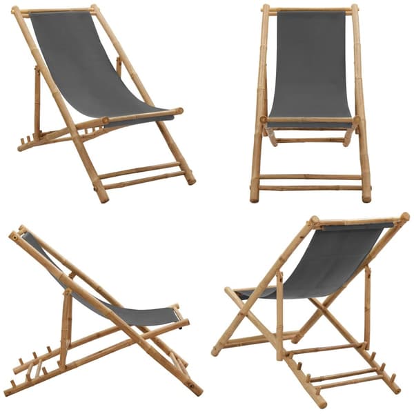 Solstol bambu och kanvas mörkgrå - Solstol - Solstolar - Home & Living