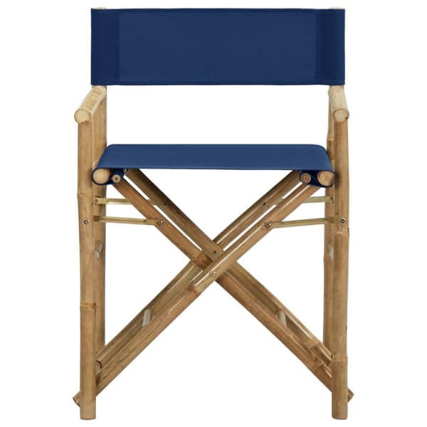 Foldbare instruktørstole 2 stk. Bambus og stof blå - Instruktørstol - Instruktørstole - Home & Living