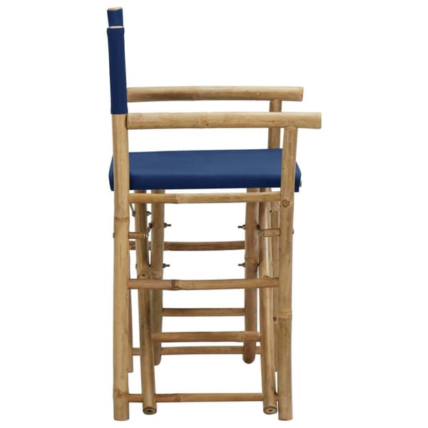 Foldbare instruktørstole 2 stk. Bambus og stof blå - Instruktørstol - Instruktørstole - Home & Living