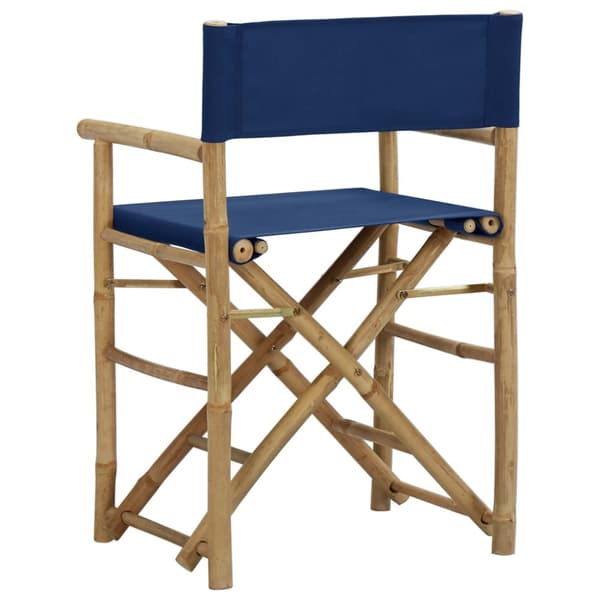 Foldbare instruktørstole 2 stk. Bambus og stof blå - Instruktørstol - Instruktørstole - Home & Living