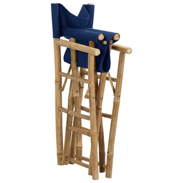 Foldbare instruktørstole 2 stk. Bambus og stof blå - Instruktørstol - Instruktørstole - Home & Living