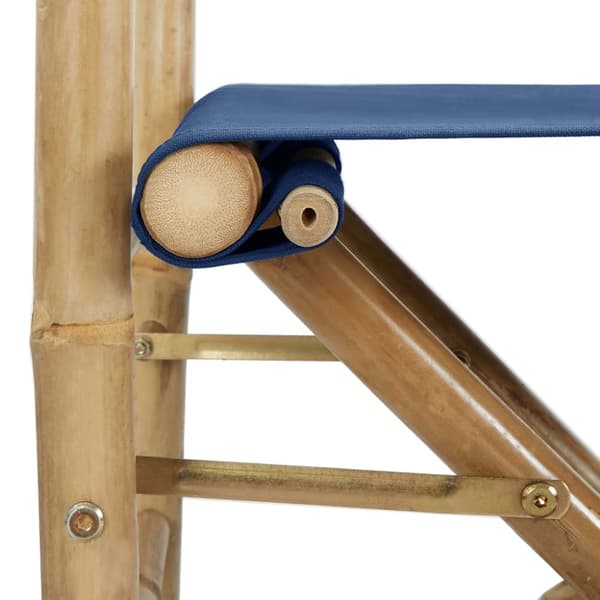 Foldbare instruktørstole 2 stk. Bambus og stof blå - Instruktørstol - Instruktørstole - Home & Living