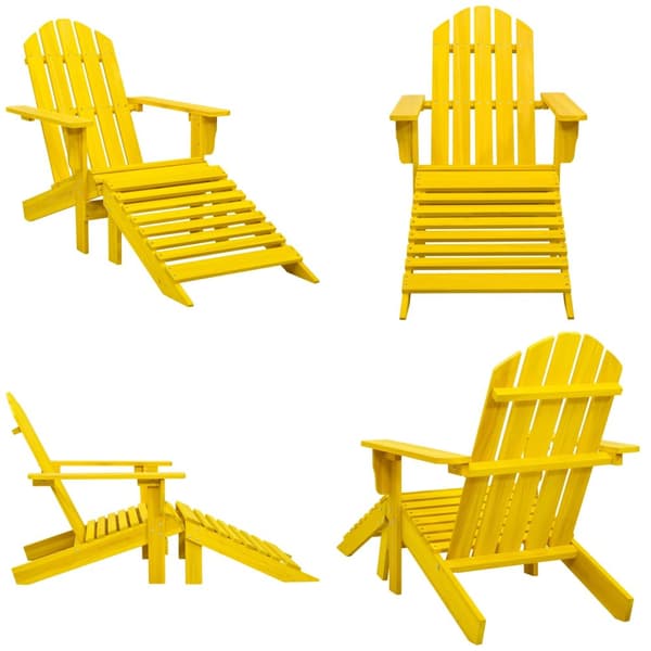 Adirondack-havestol med fodstøtte massivt grantræ gul - Havestol - Havestole - Home & Living