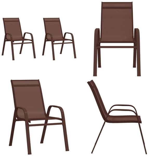 Stabelbare havestole 2 stk. Textilene brun - Stabelbar Havestol - Stabelbare Havestole - Home & Living
