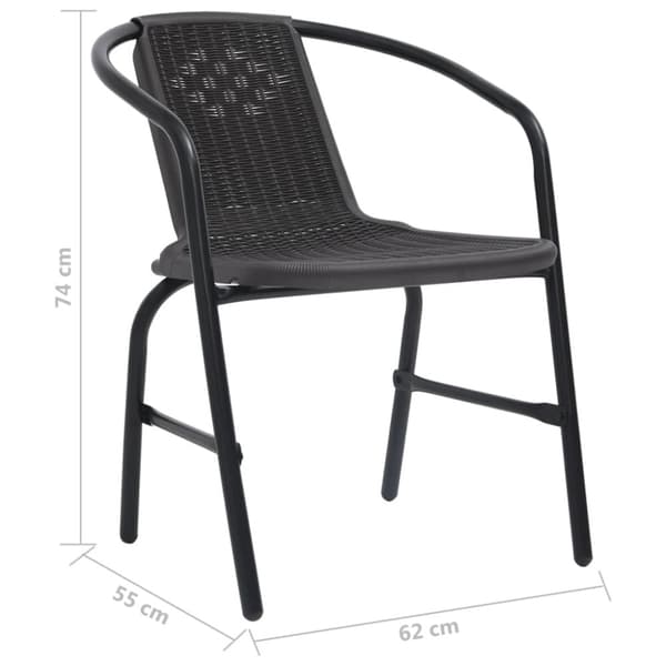 Havestole 2 stk. 110 kg plastikrattan og stål - Havestol - Havestole - Home & Living