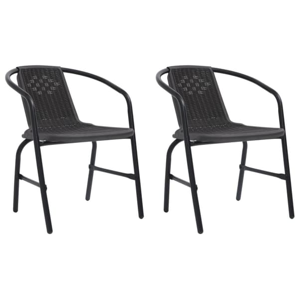 Havestole 2 stk. 110 kg plastikrattan og stål - Havestol - Havestole - Home & Living