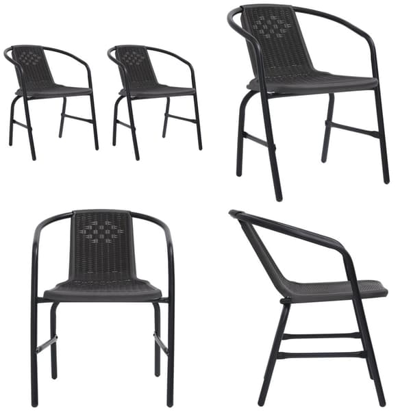 Havestole 2 stk. 110 kg plastikrattan og stål - Havestol - Havestole - Home & Living