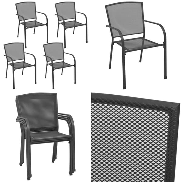 Trädgårdsstolar 4 st nätdesign antracit stål - Trädgårdsstolar - Trädgårdsstol - Home & Living