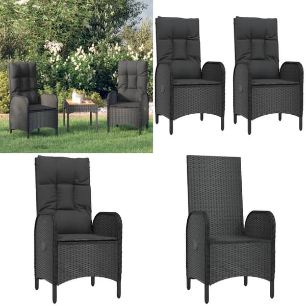 Havestole 2 stk. Polyrattan sort - Udendørsstol - Udendørsstole - Home & Living