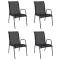 Miniatyrbillede 3 af 8: Havestole 4 stk. Stål og textilene sort - Havestol - Havestole - Home & Living