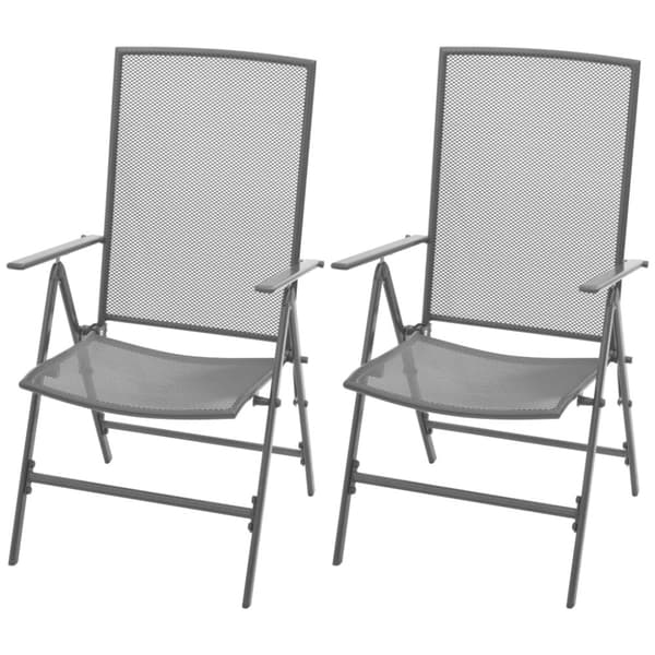 Stapelbara trädgårdsstolar 2 st stål grå - Utomhusstol - Utomhusstolar - Home & Living