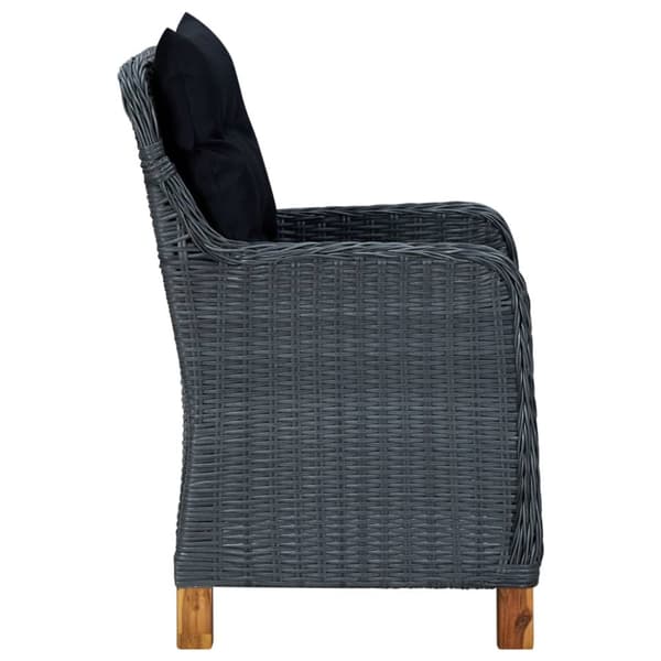 Trädgårdsstolar med dynor 2 st konstrotting mörkgrå - Trädgårdsstol - Trädgårdsstolar - Home & Living