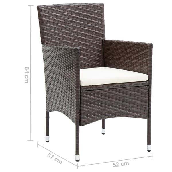 Spisebordsstole til haven 2 stk. Polyrattan brun - Stol - Stole - Home & Living