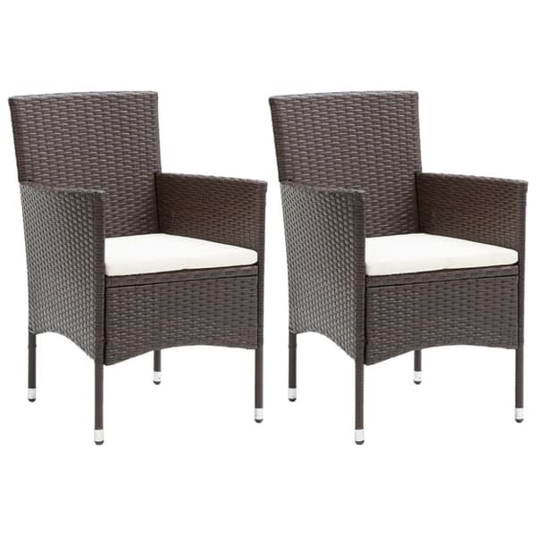 Spisebordsstole til haven 2 stk. Polyrattan brun - Stol - Stole - Home & Living