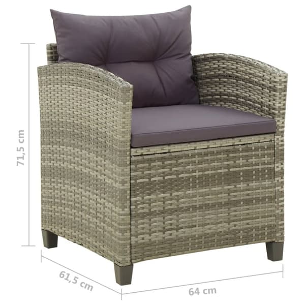 Havestol med hynder polyrattan grå - Havestol - Havestole - Home & Living
