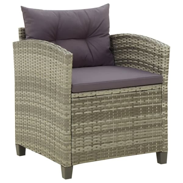 Havestol med hynder polyrattan grå - Havestol - Havestole - Home & Living