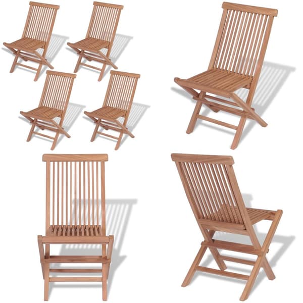 Hopfällbara trädgårdsstolar 4 st massiv teak - Hopfällbara Stolar - Fällbara Stolar - Home & Living