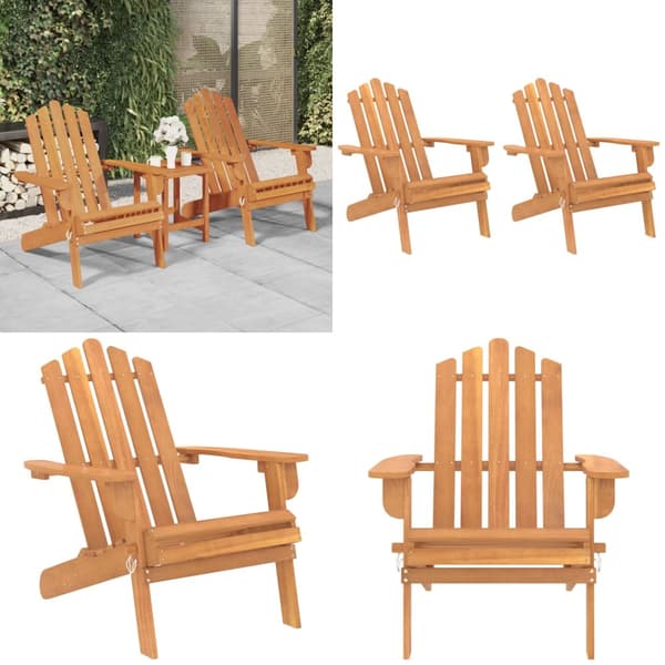 Adirondackstolar 2 st massivt akaciaträ - Trädgårdsstol - Trädgårdsstolar - Home & Living