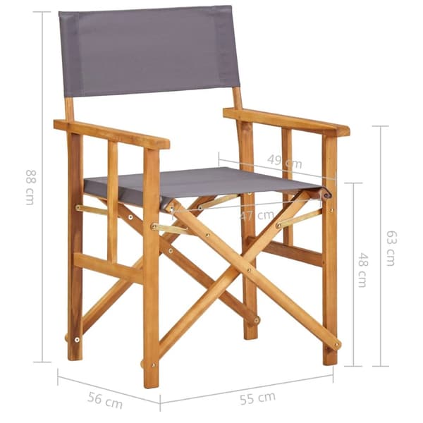 Instruktørstole 2 stk. Massivt akacietræ - - Home & Living