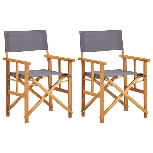 Instruktørstole 2 stk. Massivt akacietræ -  - Home & Living