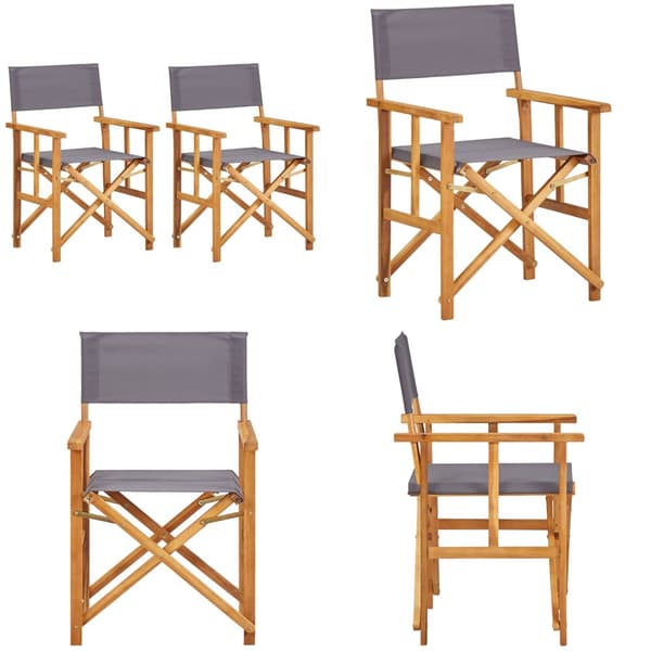 Instruktørstole 2 stk. Massivt akacietræ -  - Home & Living