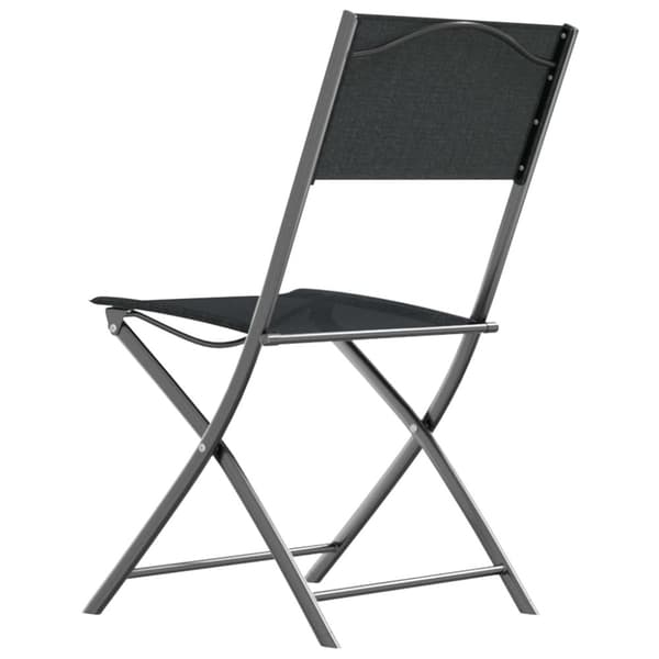 Hopfällbara trädgårdsstolar 4 st svart stål och textilen - Hopfällbar Stol - Hopfällbara Stolar - Home & Living