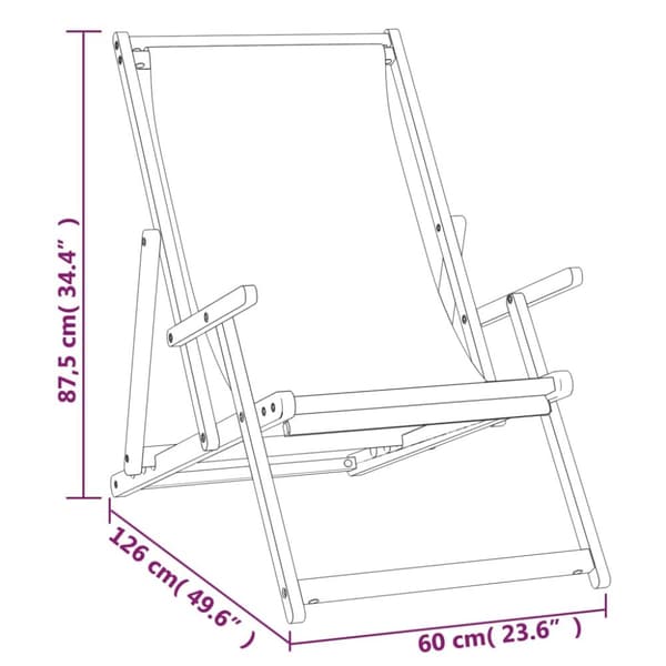 Foldbar strandstol massivt teaktræ cremefarvet - Strandstol - Strandstole - Home & Living